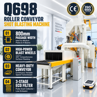 Q698 Rollenförderer-Strahlanlage 800mm Durchgangsbreite Variable Geschwindigkeit Förderband Dreistufiger Staubsammler für Mittelschwere Stahlplatten