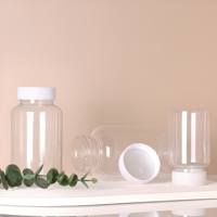 Bouteilles en plastique PET transparentes de 100 cc avec bouchon noir pour capsules, flacon à pilules en plastique, flacon à vitamines
