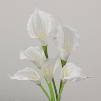 Flor Artificial de Lirio Calla Blanco EVA de Tacto Real Hecha a Mano para Ramo de Boda, Decoración de Eventos y Fiestas en el Hogar, Ecológica