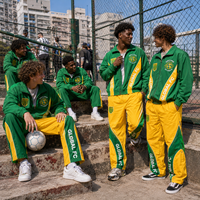 Ensemble de survêtement léger en nylon pour homme, 2 pièces, avec maillot de football imprimé, veste coupe-vent et pantalon, tenue de sport streetwear