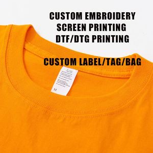T-shirts à manches courtes en coton lourd 250g, logo brodé personnalisé, t-shirt surdimensionné pour hommes et femmes - Product Image 3