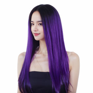 Nuevo cabello sintético de peluca azul claro hielo de 26 pulgadas de largo para el uso encantador de la fiesta Gril de la <span class=keywords><strong>mujer</strong></span> - Product Image 2