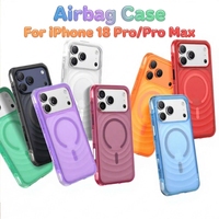 Étui de téléphone magnétique Airbag pour iPhone 18 Pro Max, texture ondulée, protection contre les chutes, TPU, bord souple, antichoc, finition douce au toucher