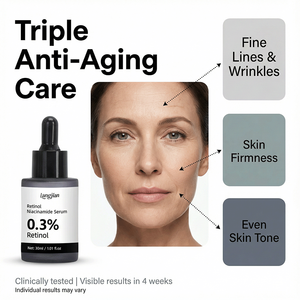 เซรั่มเรตินอล ผิวเรียบเนียน 0.3% เรตินอล 5% ไนอะซินาไมด์ 20+ ส่วนผสมปลอบประโลมผิว อ่อนโยนสำหรับผิว<span class=keywords><strong>เริ่ม</strong></span><span class=keywords><strong>ต้น</strong></span> ใช้ได้กับผิวที่มีริ้วรอยและต่อต้านริ้วรอย - Product Image 4
