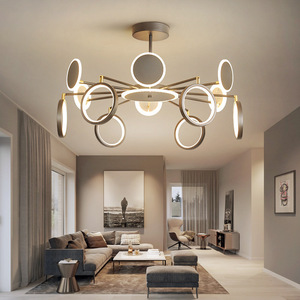 2024 Mới Sáng Tạo <span class=keywords><strong>LED</strong></span> Trang Trí Nội Thất Đèn Chùm Đa-Đầu Thông Tư Xoay Ánh Sáng Mặt Dây Chuyền Cho Nhà Hàng Và Phòng Khách - Product Image 3