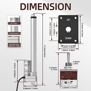 Actionneur linéaire 3000N 12V à course de 12 pouces, étanche IP54, certifié RoHS CE, pour l'automatisation domestique, extérieure et de VR - Product Image 5