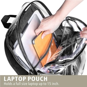 De ver <span class=keywords><strong>a</strong></span> través de <span class=keywords><strong>la</strong></span> estudiante de Pvc transparente mochila estadio plástico de seguridad aprobado claro mochila - Product Image 4