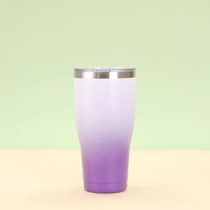 40oz Large Curved Tumbler <b>Double</b> <b>Wall</b> Vacuum Insulated Stainless Steel Mug Powder Coated with Lid Straw - Product Image 6