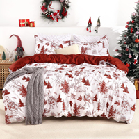 Parure de lit de Noël réversible imprimée motif élan et flocon de neige, couvre-lit doux et décoratif pour chambre à coucher, idéal pour les fêtes