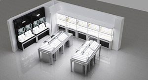 Vitrine de magasin de bijoux personnalisée en <span class=keywords><strong>bois</strong></span> noir de la famille Carpenter, neuve, avec éclairage, ensemble de présentoirs haut de gamme WS-134, garantie 3 ans - Product Image 2