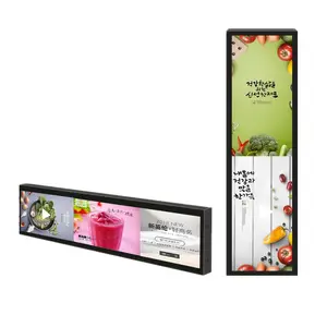 24 Inch OEM Stretched Bar LCD Display Digital Shelf Edge Strip Screen 2k 4K Monitor Android Ultra Wide Shop Advertising Display