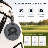 Porte-t-shirt de golf professionnel en cuir PU avec capacité de 5 tés, étiquette de sac gravée au laser de forme ronde pour les joueurs de tournoi