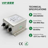 VIIP VIP3-31A-10(B031Q0946) 3 Phase Insert Type EMI Power Filter RFI Suppression Filter for Servo Drive CE RoHS Certified
