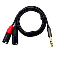 Kabel Splitter Y TRS 6.35mm ke Dual XLR, 2 XLR Male ke 6.35mm 1/4 Inch TRS Male, Kabel Patch Audio Stereo Interkoneksi Tidak Seimbang