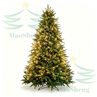 Sapin de Noël artificiel réaliste en PE/PVC de 7 pieds, pré-éclairé, pour extérieur et intérieur, vente en gros, fournisseur OEM, personnalisable