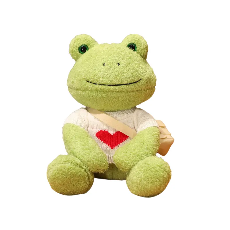 Direkt vertrieb Super Soft Frog Animal Gefüllte Plüschtiere Niedliche Grüne Frosch Plüsch puppe Kreative Froschs pielzeug Mit Tasche Und T-Shirt