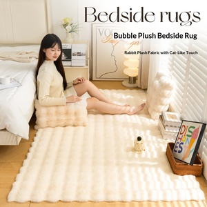 Tapis en peluche velours effet du vent couleur crème, imitation fourrure de lapin, pour chambre à coucher, chevet, salon, fenêtre en <span class=keywords><strong>baie</strong></span>, coussin de canapé - Product Image 6