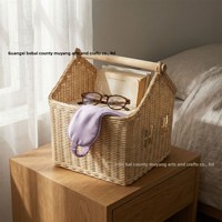 Panier décoratif en rotin nordique tressé à la main avec poignée pour le rangement de bureau et des jouets d'enfants - Vente en gros