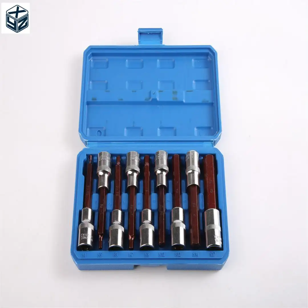 Lớp Công Nghiệp Ổn Định H Loại 100Mm 9Pcs Bit Ổ Cắm Thiết Lập Cho Tay Công Cụ Điện Tử