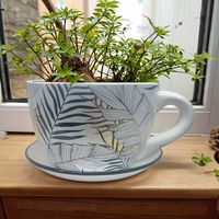 Artisanat grande taille Vintage jardinière Pot de fleur conteneur rustique avec poignée décor Vase jardinage cadeau