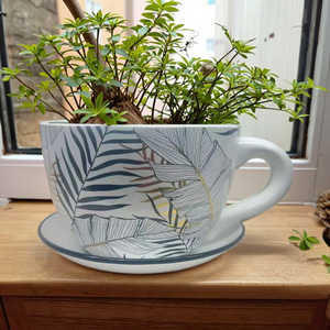 Artisanat grande taille Vintage jardinière Pot de fleur conteneur rustique avec poignée décor Vase jardinage <span class=keywords><strong>cadeau</strong></span> - Product Image 1