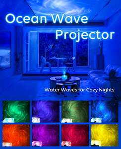 Proyector de Olas Oceánicas con Efecto de Aurora Boreal, Luz Nocturna con Ondas de Agua, Rotación de Colores, Funciona con Enchufe y Batería - Product Image 4