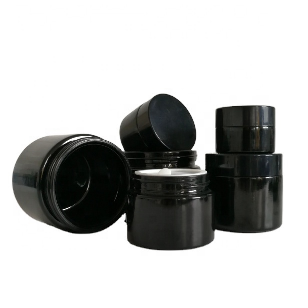 Eco Friendly Refillable Dark Violet Anti UV Glass Jar for Skin Care Face Eye Cream & Mascara Cosmetic Packaging