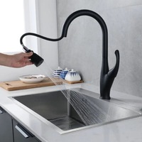 Robinet de cuisine monotrou en acier inoxydable noir, style minimaliste moderne, anti-éclaboussures, pour évier de lavage de légumes, modèle d'usine transfrontalière