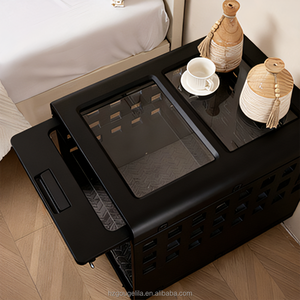 Yüksek Kaliteli Lüks Şeffaf Akrilik Plastik Taşınabilir Evcil Hayvan Kafesi Havalandırmalı Tekerlekli Köpek Kedi Evi İç Mekan Kulübesi Yatak Mobilyası - Product Image 6