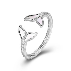 Anillo de acero de titanio con forma de concha de pez para mujer, color dorado, forma de animal, joyería de regalo - Product Image 5