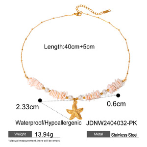 Collier en acier inoxydable avec coquillages <span class=keywords><strong>puka</strong></span>, étoiles de mer, conques, accessoires de plage, collier artisanal de style <span class=keywords><strong>surf</strong></span>, bijoux - Product Image 6