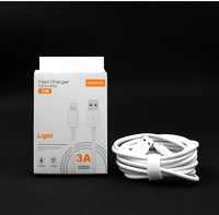 Câble de données USB Type-C 8 broches extra long de 3 mètres, cœur en cuivre pur, TPE, charge rapide pour iOS et appareil photo