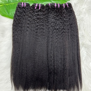 Paquetes de Cabello Virgen Camboyano Liso Kinky al por Mayor con Doble Trama a Máquina para Mujeres Negras - Product Image 1