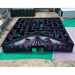 Labyrinthe Gonflable Extérieur Clown d'Halloween, <span class=keywords><strong>Maison</strong></span> Hantée, 14x14m, Labyrinthe de Cirque Gonflable Personnalisé, Jeux de Laser Tag, Salle d'Évasion - Product Image 4