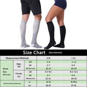 Chaussettes d'équipage élastiques à haute compression pour le sport, la course à pied, le yoga-Chaussettes de compression transfrontalières avec logo personnalisable sur la manchette - Product Image 2