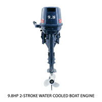 Moteur marin essence 2 temps 9,8 CV de qualité supérieure avec commande manuelle par gouvernail, conception robuste, pour bateau de travail et radeau de sauvetage - En promotion
