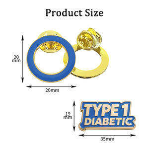 Pabrik Kustom lingkaran biru <span class=keywords><strong>Diabetes</strong></span> lencana Hollow Center pin logam epoksi lembut Enamel kesadaran publik penggunaan klasik topi kupu-kupu - Product Image 2