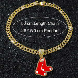 Nuevo Collar con Colgante de Calcetines Rojos de Aleación, Diseño Simple y Versátil, Hecho a Mano, Chapado en Oro, Estilo Hip Hop, para Hombre, Joyería de Moda - Product Image 5