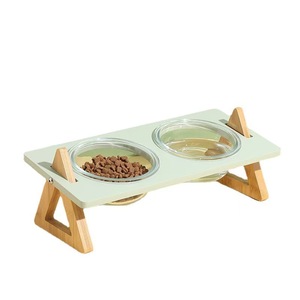 Soporte de madera para cuencos de gato Meow Buke Garden, estación de alimentación elevada para gatos con dos cuencos de acero inoxidable - Product Image 4