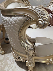 Ensemble de canapés en cuir de vachette couche supérieure de style français avant-garde européenne de luxe en bois massif sculpté pour grand <span class=keywords><strong>appartement</strong></span> Villa Palace - Product Image 3