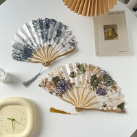 Éventail pliant en soie de style chinois et japonais, éventail de mariage, cadeaux artistiques, éventail de danse, éventail pliant vintage en bambou