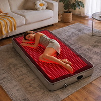 Lit gonflable de luminothérapie rouge intégrale 130W, tapis de thérapie LED 660nm 850nm, lit de récupération infrarouge proche pour spa à domicile et bien-être