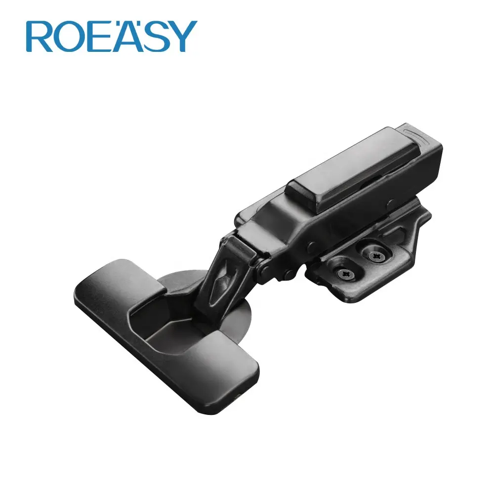 Roeasy-Bisagra de gabinete de color negro bidireccional con cierre suave para armario hidráulico con clip para muebles de alta calidad, 1, 2, 1, 2