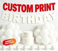 Kit de décoration de fête personnalisé comprenant une bannière en papier Joyeux Anniversaire, un ballon imprimé sur mesure et plus encore pour les anniversaires, les fêtes, etc.
