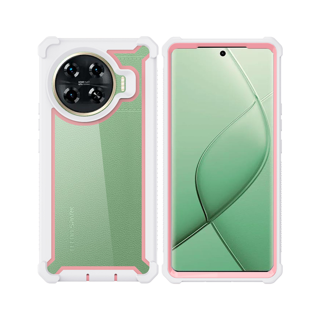360-degree Case for Tecno Spark 10Pro Blend Color Hard Shell Armor Back Cover with Shockproof TPU Soft Frame