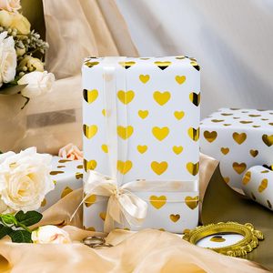 Gift <b>Wrapping</b> <b>Paper</b> Roll 46.8 Sq Ft Golden Heart Design For Wedding Valentine Birthday Bridal Shower Mother's Day - Product Image 4