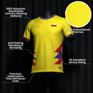 قميص تدريب كرة قدم كولومبي جديد بتصميم شعبي مخصص، ملابس رياضية للجري وكرة القدم، زي كرة قدم لكأس أمريكا - Product Image 6