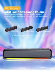 Barre de son de jeu RGB de bureau CHXDEV, petite, sans fil, Bluetooth, avec carte audio intégrée et batterie - Product Image 6