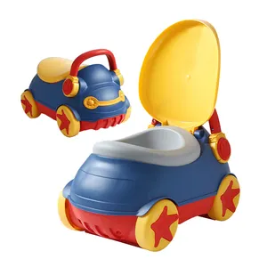 Kids cartoon car shape potty seat training plastic baby toilet HC518672