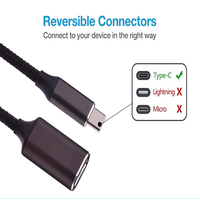 Cable Usb tipo C 3,0 macho de calidad, tipo Otg, tipo de datos a Usb 3,0, hembra, con conectores de aluminio